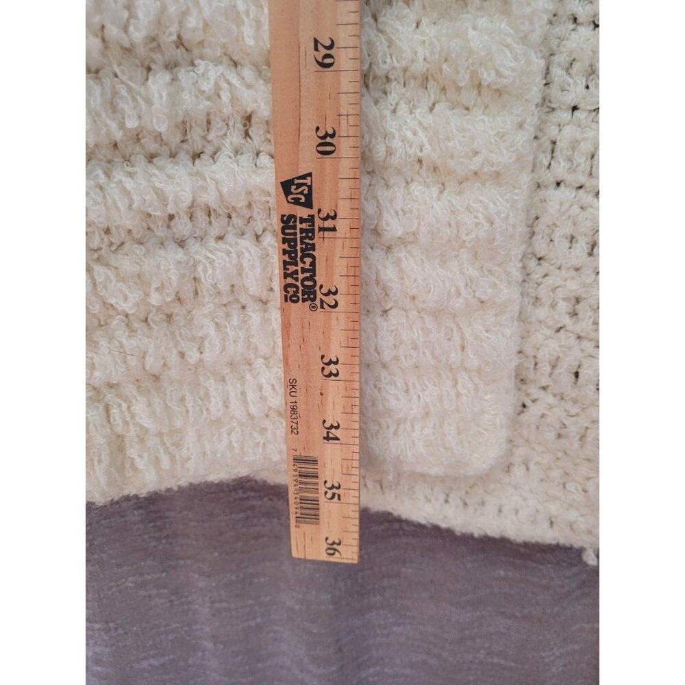 Vintage 80s Clovis Ruffin Shag Cardigan Sweater Coat Womens Medium Open Long - Picture 3 of 13